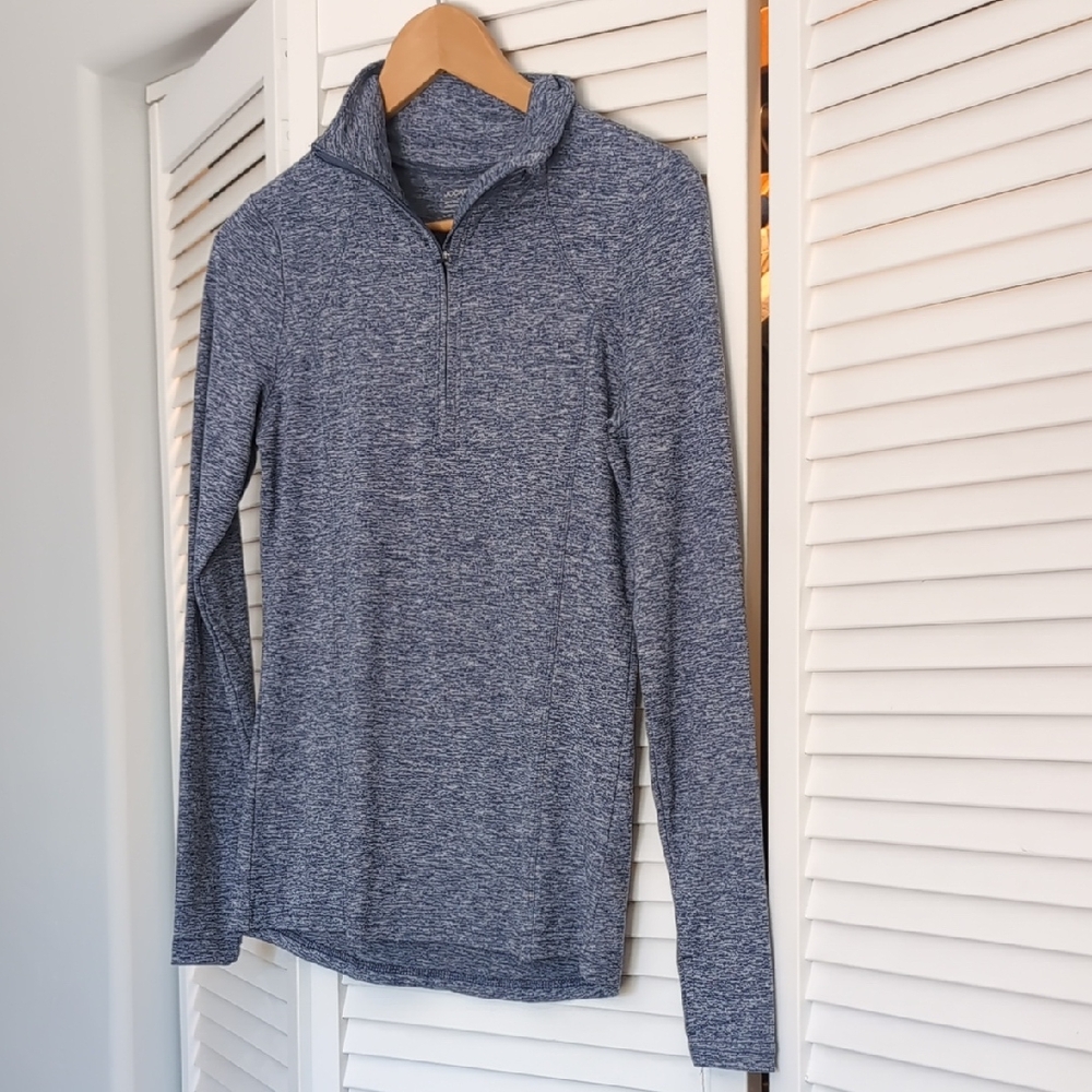 Jockey Men's Heathered Blue Zip-Up Sweater